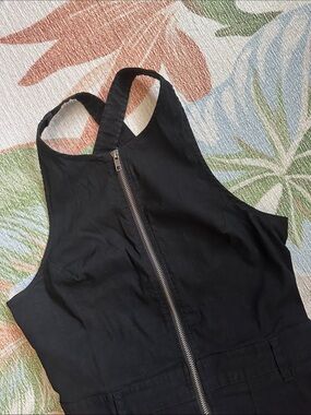 Maeve Black Sleeveless One-Piece with Front Zip